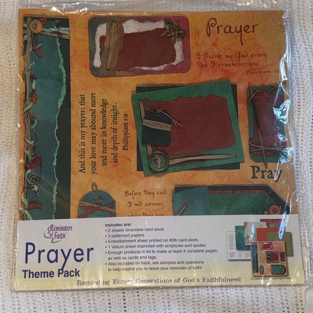 Reminders of Faith Prayer Theme Pack Scrapbook Kit Religious Scripture Paper NEW